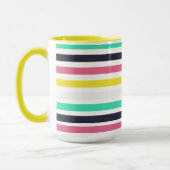 色付き水平ストライプ色 マグカップ (左)