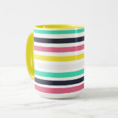 色付き水平ストライプ色 マグカップ (正面左)