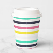 色付き水平ストライプ色 紙コップ (右)