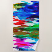 色付き波 ビーチタオル (正面)