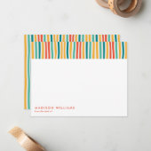 色付き線スタイリッシュトレンディーモダンノートカード ノートカード (正面/裏面インサイチュ)