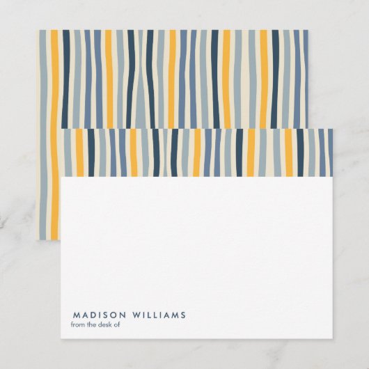 色付き線スタイリッシュトレンディーモダンノートカード ノートカード (正面/裏面)