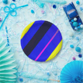 色付き線 ペーパープレート (パーティー)