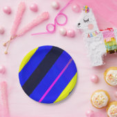 色付き線 ペーパープレート (パーティー)