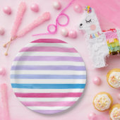 色付き線 ペーパープレート (パーティー)