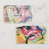 色付き花(抽象芸術型枠)by Franz Marc 名刺 (正面/裏面)