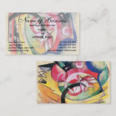 色付き花(抽象芸術型枠)by Franz Marc 名刺 (正面/裏面)