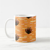 色付き葉、viのエキゾチックな植物の継ぎ目のない模様 コーヒーマグカップ (左)