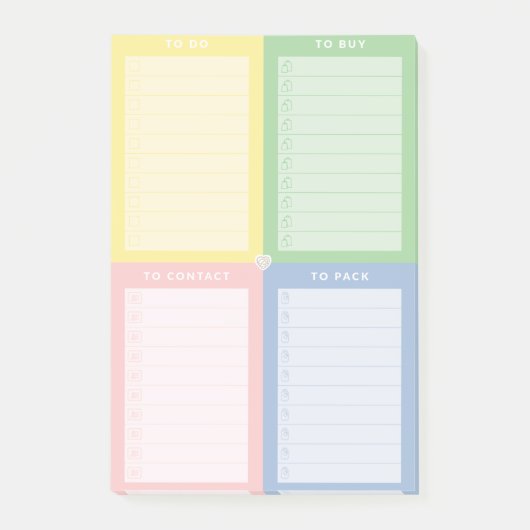 色付き複数のTo Doメモ帳 ポストイット (正面)