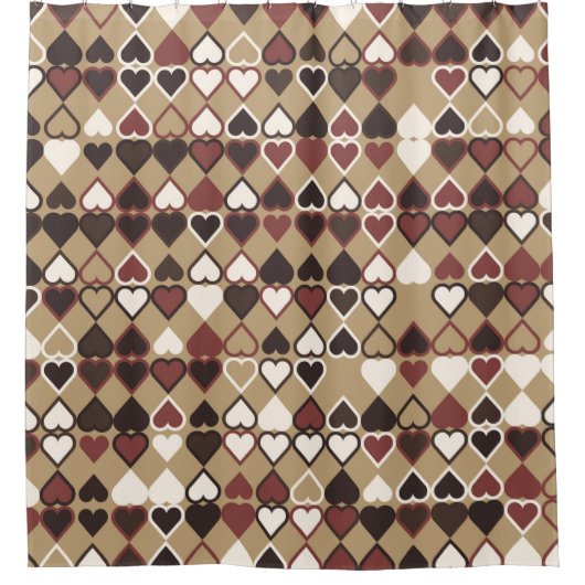 色付き要素を含む幾何パターン、抽象芸術  シャワーカーテン (正面)