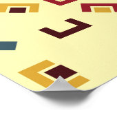 色付き要素を含む幾何学的パターン，ヴィンテージ ポスター (角)