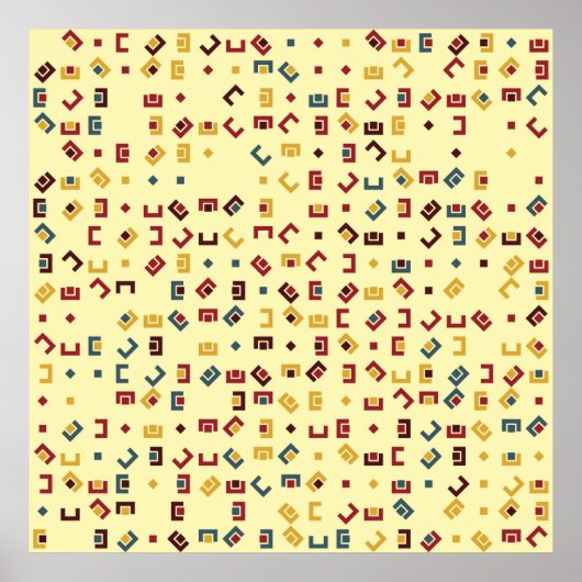 色付き要素を含む幾何学的パターン，ヴィンテージ ポスター (正面)