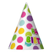 色付き誕生日（水玉） パーティーハット (左)