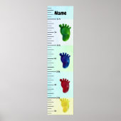 色付き足パステル成長図お子様の名前を追加 ポスター (正面)