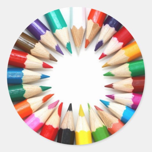 色付き鉛筆シール ラウンドシール (正面)