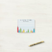 色付き鉛筆パーソナライズされた先生Itノートをポスト ポストイット (デスク上)