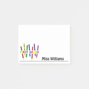 色付き鉛筆1年生先生ポストイットノート ポストイット