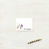 色付き鉛筆1年生先生ポストイットノート ポストイット (デスク上)