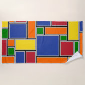 色付き長方形 ビーチタオル (正面)