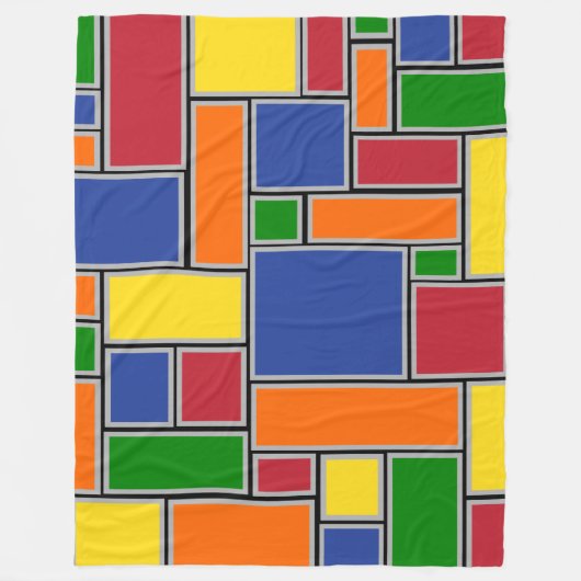 色付き長方形 フリースブランケット (正面)