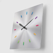 色付き顔時計 スクエア壁時計 (傾斜)
