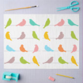 色付き鳥のシルエット 薄葉紙 (クラフト)