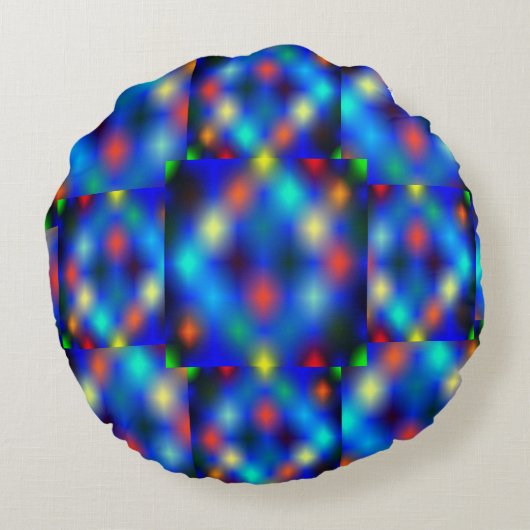 色付き、イメージは青い上のフラップの浮きをシミュレート ラウンドクッション (裏面)