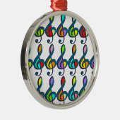 色付きGクレフ、 音符記号音符パターン メタルオーナメント (右)