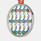 色付きGクレフ、 音符記号音符パターン メタルオーナメント (左)