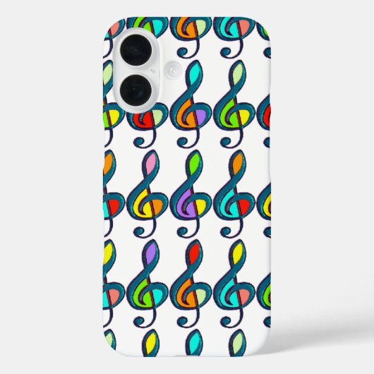 色付きGクレフ、 音符記号音符パターン Case-Mate iPhoneケース (裏面)