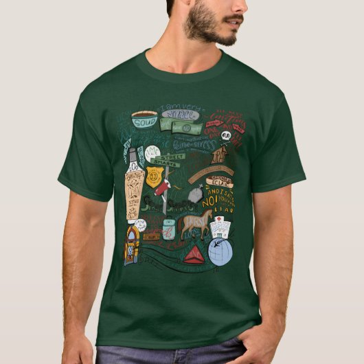 色付けされたジョン・ムレイニーの引用句を集めたよ友達へ Tシャツ (正面)