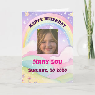 色付けしてね、若い女の子のお誕生日おめでとう カード