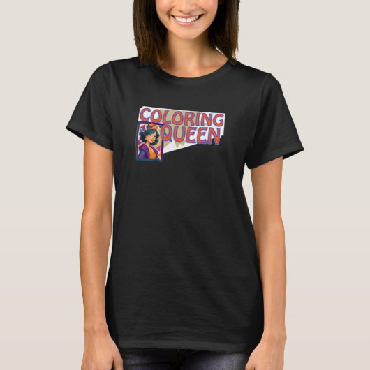 色付けの女王の色 クレヨン鉛筆アクティビティ Tシャツ (正面)