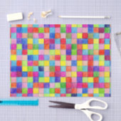 色付カラフルきグラフ紙正方形ティッシュペーパー 薄葉紙 (クラフト)