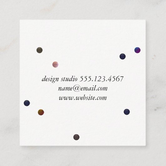 色付コンテンポラリーきドット スクエア名刺 (裏面)