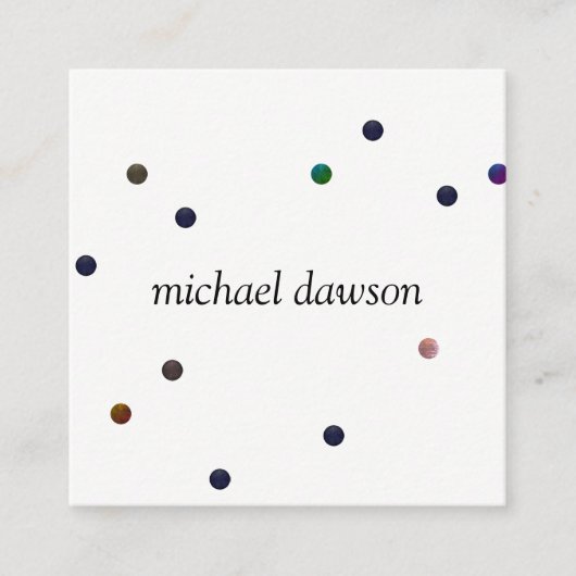 色付コンテンポラリーきドット スクエア名刺 (正面)