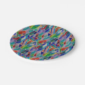 色付数々のきモザイク ペーパープレート (アングル)