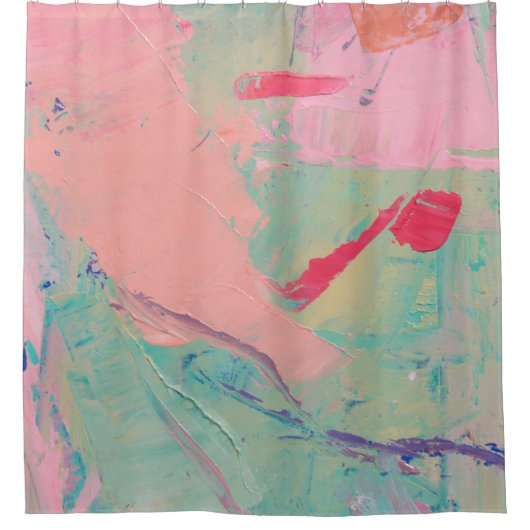 色付数々のき油絵を描のテクスチャ抽象芸術芸術の背景 シャワーカーテン (正面)