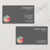 色六角04 – グレー上の白 名刺 (正面/裏面)