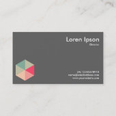 色六角04 – グレー上の白 名刺 (裏面)