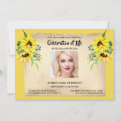 色写真の記憶のひまわり記念碑 招待状 (正面)