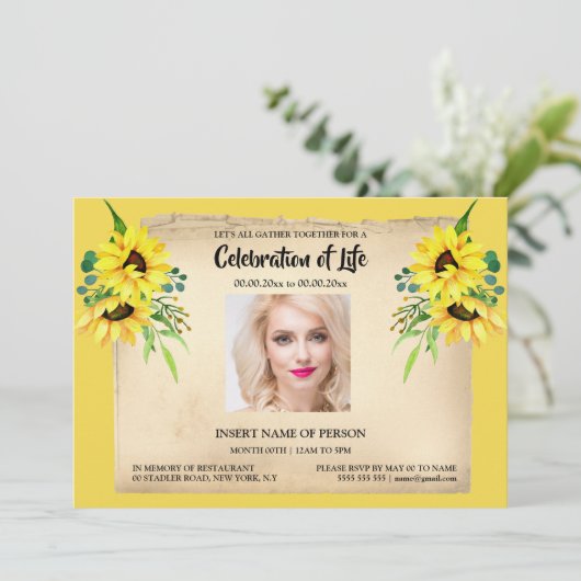 色写真の記憶のひまわり記念碑 招待状 (スタンド正面)