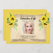 色写真の記憶のひまわり記念碑 招待状 (正面/裏面)