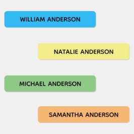 色分けされたキッズ防水名 ラベル