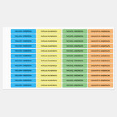 色分けされたキッズ防水名 ラベル (シート)