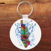 色分けされたマンハッタンマップ キーホルダー (正面)