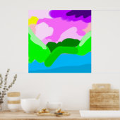 色分けされた景色 ポスター (キッチン)