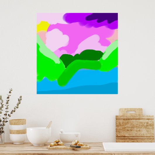 色分けされた景色 ポスター (キッチン)