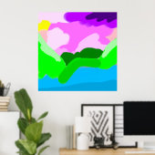 色分けされた景色 ポスター (ホームオフィス)