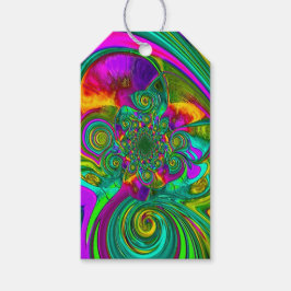 「色分けされた渦巻き旋回」ギフトラベル（Twine付き） ギフトタグ